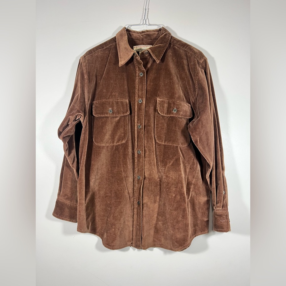 Cambridge Clothing Co Brown Suede Button Up Women’s M Rugged Western Cowboy Core
